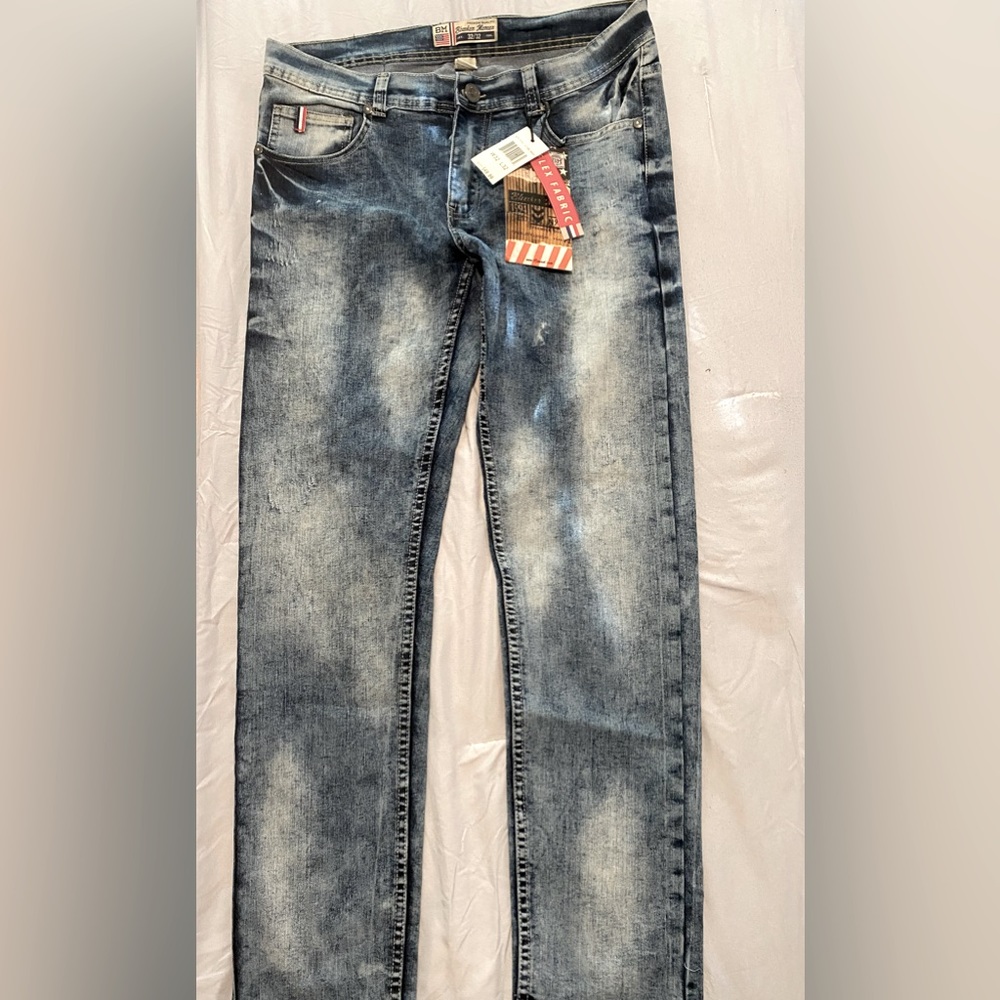 Blue Acid Wash Men Skinny Jeans